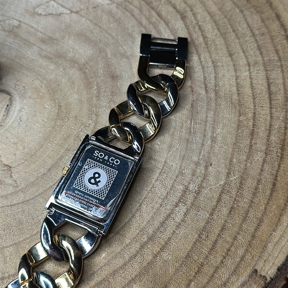 So & Co Gold Chain Band Watch unique 2 toned - Picture 6 of 9
